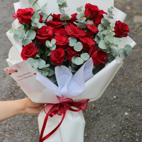 Hoa sinh nhật - Bó hoa đỏ nhung tặng người yêu dịp sinh nhật